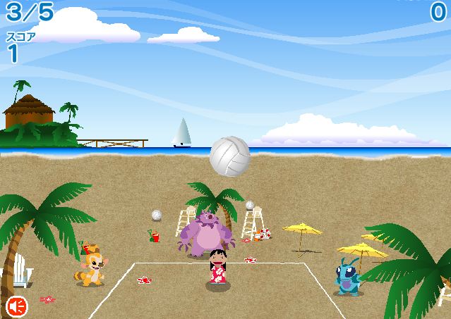 スティッチのビーチバレーゲーム アニメとマンガ無料ゲーム