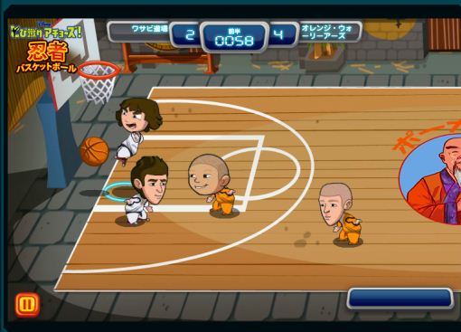 飛び蹴りアチョーズのおもしろバスケットゲーム アニメとマンガ無料ゲーム